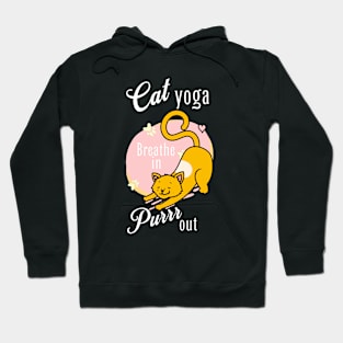 Cute Cat Yoga Design Hoodie